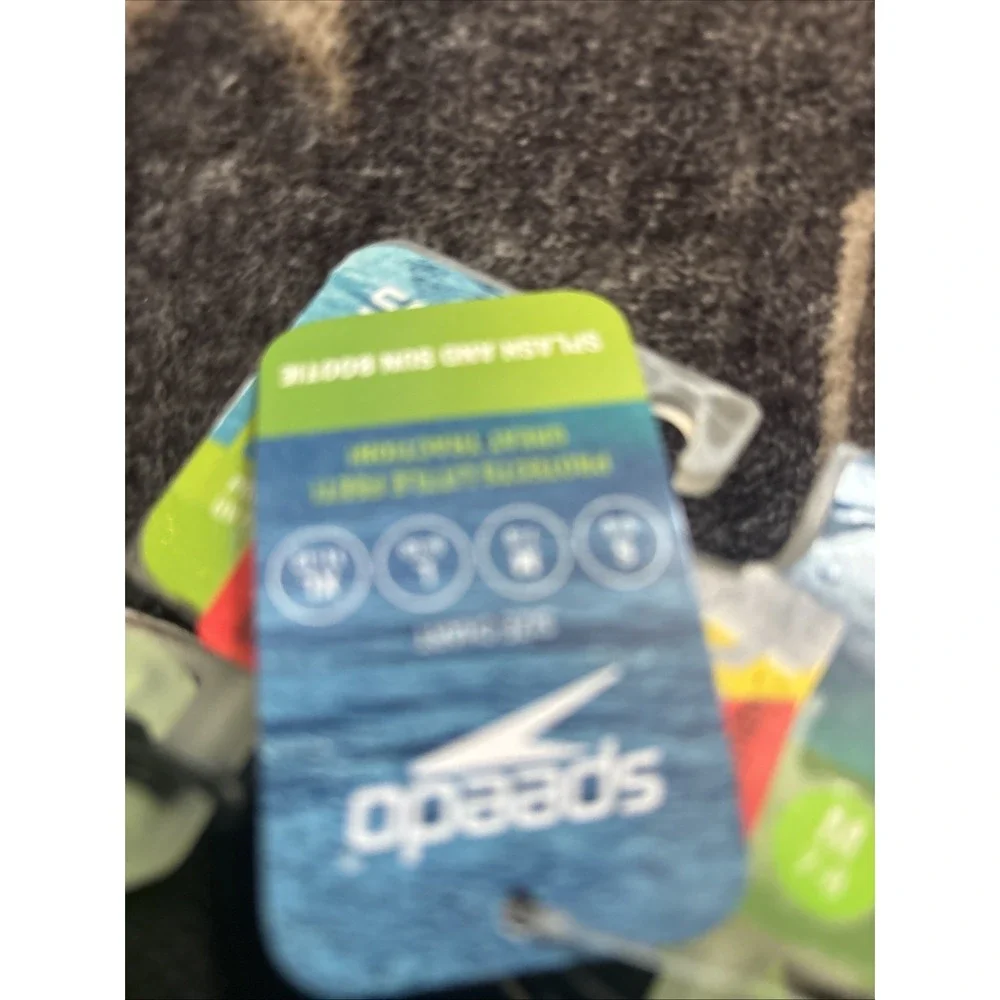 Speedo Boys Size 7 8 Beach Booties - Black/Neon-Green, Medium (7-8)